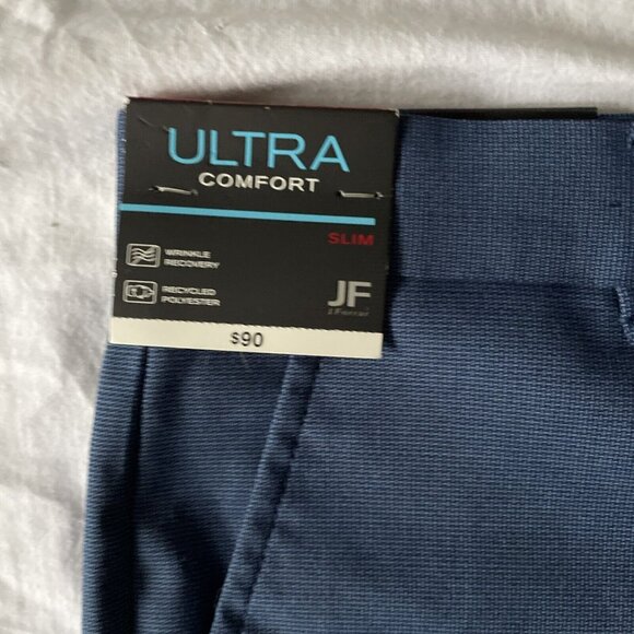 J.Ferrar Slim Fit Ultra Comfort Navy Dress Pants 32x34 Recycled Polyester Wrinkl - Picture 3 of 13